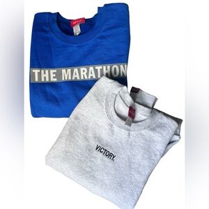 The Marathon Clothing Company lot of 2 crewneck sweatshirts gray blue S